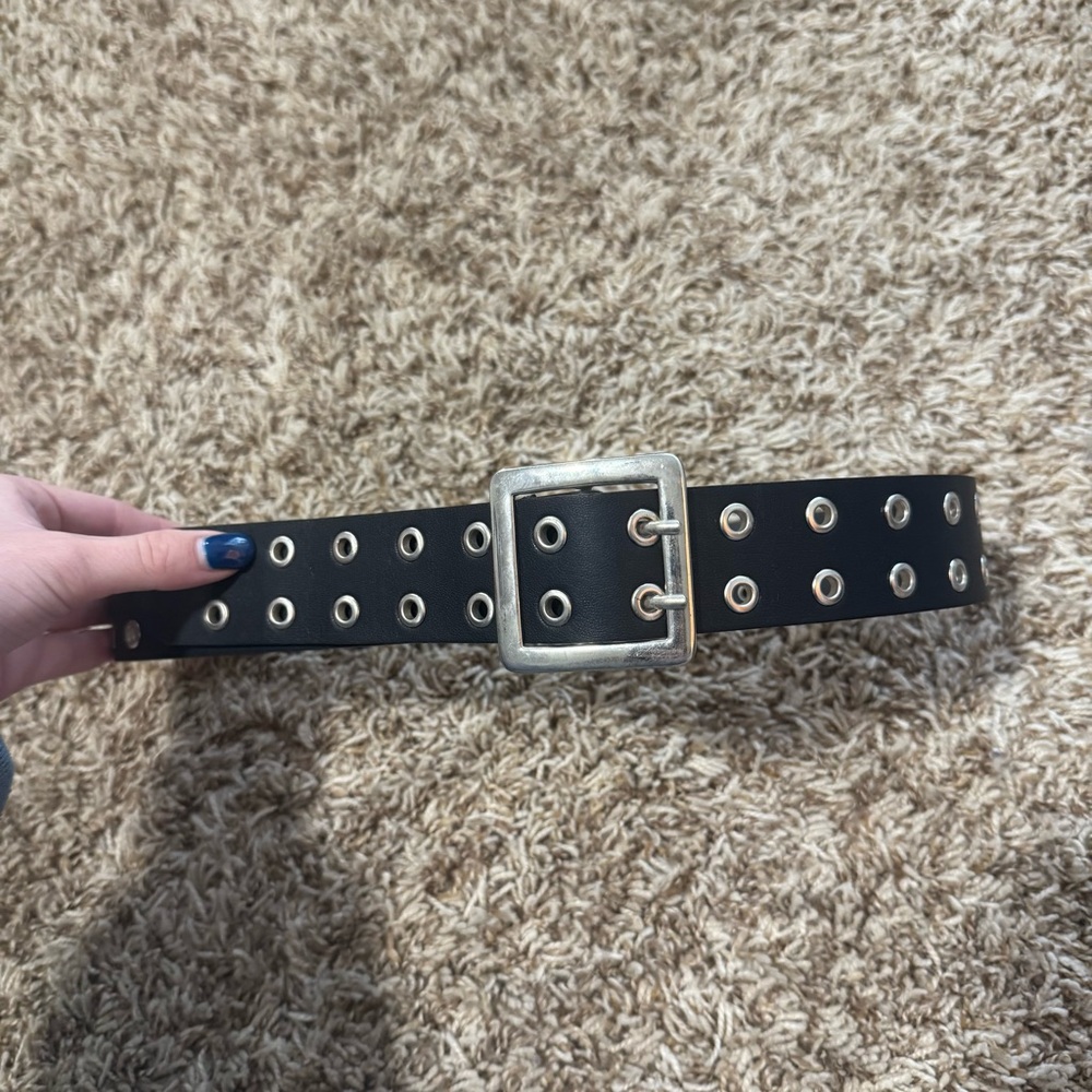 Black Belt with Silver Buckle